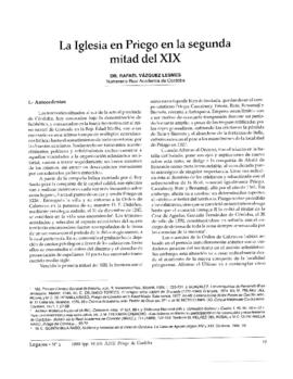 La Iglesia de Priego en la segunda mitad del XIX
