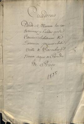 Cuaderno de contestaciones de la Comisi&oacute;n subalterna de Instrucci&oacute;n primaria de Carcabuey